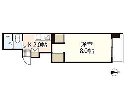 川本ビル 1Kの間取図画像