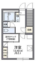 レオパレスリベイン 1Kの間取図画像