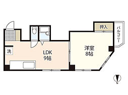 HAL十日市 1LDKの間取図画像