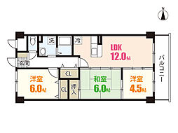 RBハイツ西条 3LDKの間取図画像