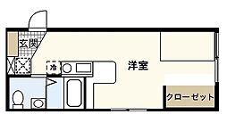 モーリス1 ワンルームの間取図画像