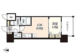 S-RESIDENCE国泰寺一丁目 1LDKの間取図画像
