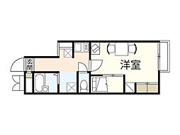 レオパレスクレストハイム 1Kの間取図画像