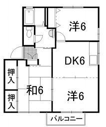 コンドウレジデンスC棟 3DKの間取図画像