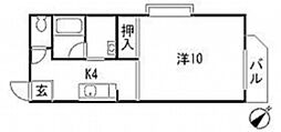 クレール・イワイ 1Kの間取図画像