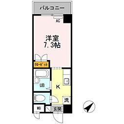 エクレール 1Kの間取図画像
