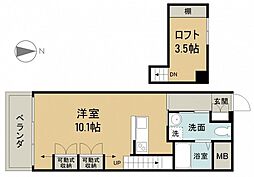 ロフティ五日市 ワンルームの間取図画像