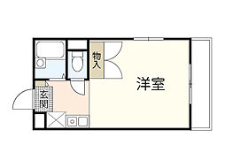 fiore宮島口 1Kの間取図画像