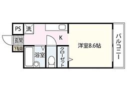 パティオ東荒神 1Kの間取図画像
