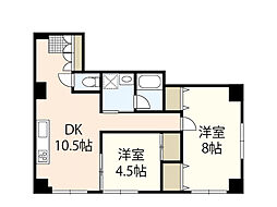 サニーテラス松川 2LDKの間取図画像