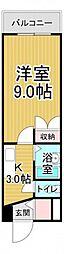 アーバンネクスト 1Kの間取図画像
