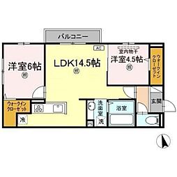 サニーコートC 2LDKの間取図画像