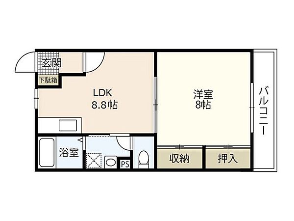 グリーンハイツ比治山 ｜広島県広島市南区段原南1丁目(賃貸マンション1DK・1階・39.56㎡)の写真 その2