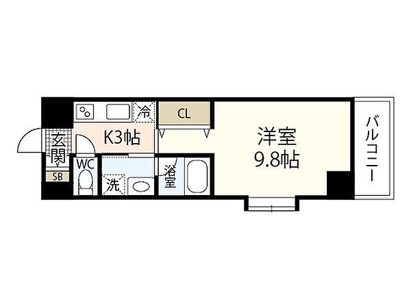 フェリーチェグランデ舟入中町 ｜広島県広島市中区舟入中町(賃貸マンション1K・10階・30.38㎡)の写真 その2