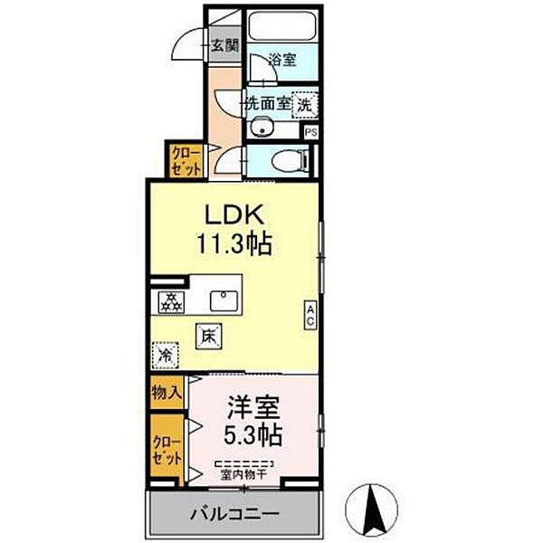 Ｏｌｉｖｅ（オリーブ） ｜広島県広島市南区宇品御幸5丁目(賃貸アパート1LDK・1階・42.32㎡)の写真 その2