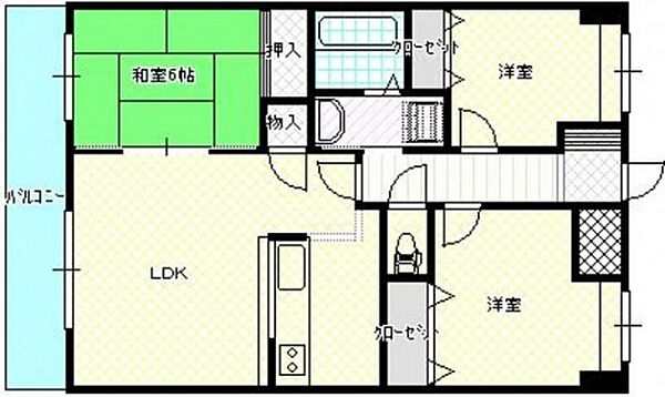 広島県広島市西区福島町2丁目(賃貸マンション3LDK・6階・74.82㎡)の写真 その2