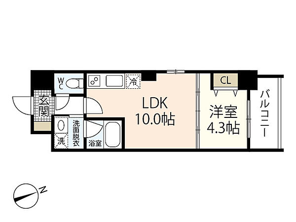 広島県広島市中区三川町(賃貸マンション1LDK・8階・36.00㎡)の写真 その2