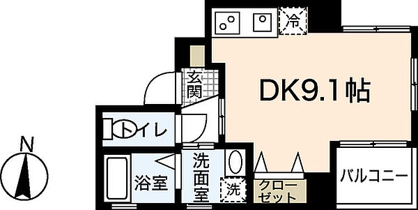 リバーコート住吉町 ｜広島県広島市中区住吉町(賃貸マンション1R・4階・24.29㎡)の写真 その2