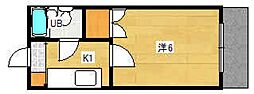 ハイツカペラ 1Kの間取図画像