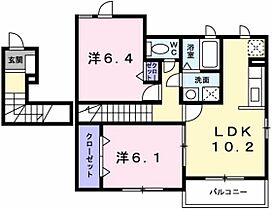 広島県広島市西区田方1丁目（賃貸アパート2LDK・2階・55.84㎡） その2