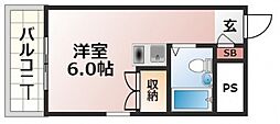 プラスパー東雲 ワンルームの間取図画像