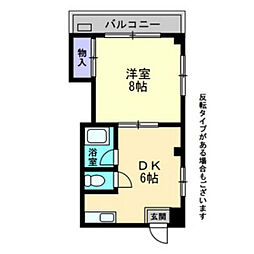 第三コーポ福島 1DKの間取図画像