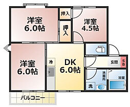 グリーンハウス2 3DKの間取図画像