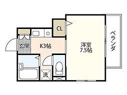アイビル 1Kの間取図画像