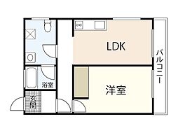 第二山長ビル 1LDKの間取図画像