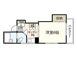 ホワイトコートセザム 1Kの間取図画像
