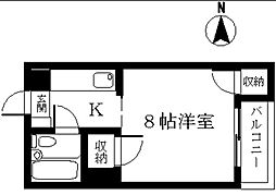角谷ビル 1Kの間取図画像