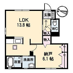 グランドール廿日市壱番館 ワンルームの間取図画像