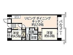 ビレッジハウス光南タワー 2LDKの間取図画像