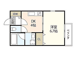 RIDERE廿日市 1DKの間取図画像