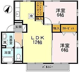 アドラブール 2LDKの間取図画像