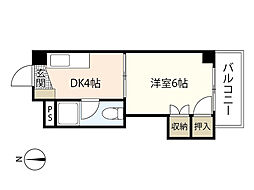 栗原ビル 1DKの間取図画像