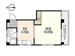 林ビル2 1DKの間取図画像