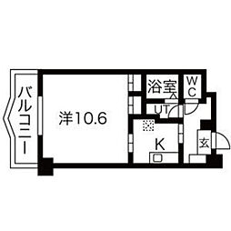 ディアメゾン十日市 1Kの間取図画像