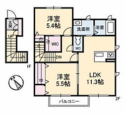 ボナールS2 2LDKの間取図画像