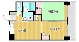 祇園ロイヤル 2DKの間取図画像