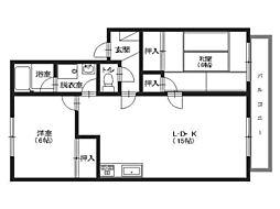 フレグランス彩 2LDKの間取図画像