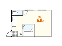 下林アパート ワンルームの間取図画像