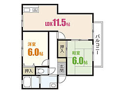 ウィンディア古林 2LDKの間取図画像