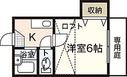 レオパレスサクラサク 1Kの間取図画像