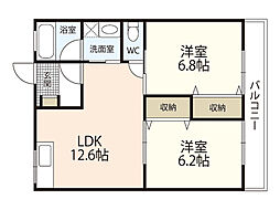 アネシス2 2LDKの間取図画像