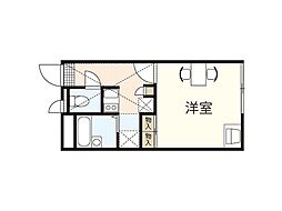 レオパレスflora2 1Kの間取図画像