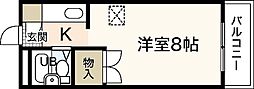 パインハウスパート1 ワンルームの間取図画像