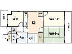 コーポ延寿荘 3DKの間取図画像