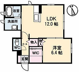 シーゲル 1LDKの間取図画像