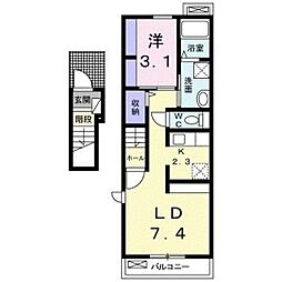 メゾンプラージュ1 1LDKの間取図画像